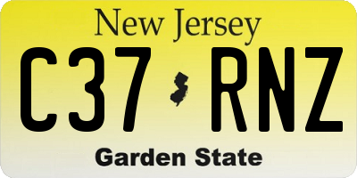 NJ license plate C37RNZ