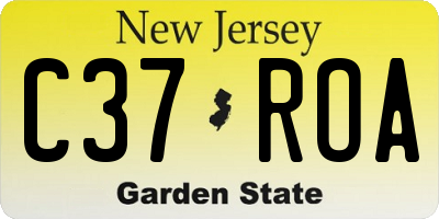 NJ license plate C37ROA