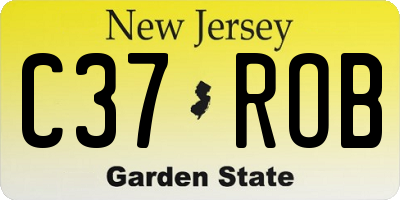 NJ license plate C37ROB