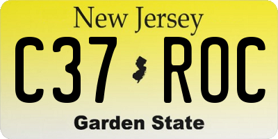 NJ license plate C37ROC