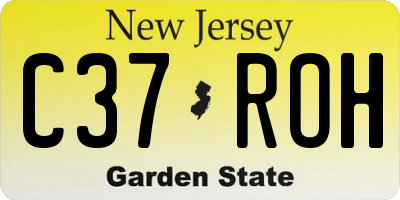 NJ license plate C37ROH