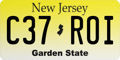 NJ license plate C37ROI