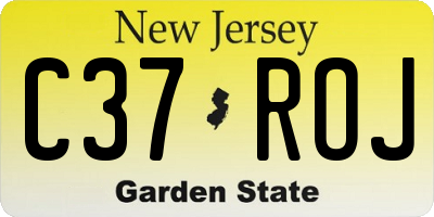 NJ license plate C37ROJ