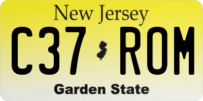 NJ license plate C37ROM