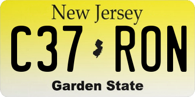 NJ license plate C37RON