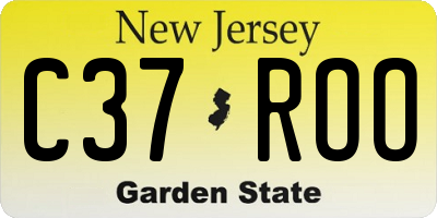 NJ license plate C37ROO