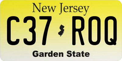 NJ license plate C37ROQ