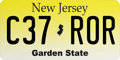 NJ license plate C37ROR