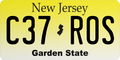 NJ license plate C37ROS
