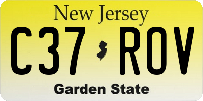 NJ license plate C37ROV