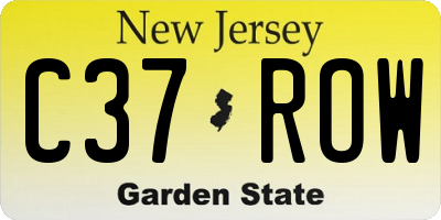 NJ license plate C37ROW