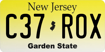 NJ license plate C37ROX