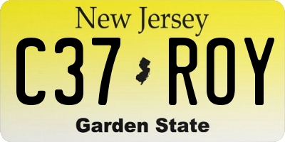 NJ license plate C37ROY