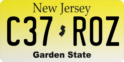 NJ license plate C37ROZ