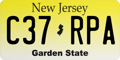 NJ license plate C37RPA