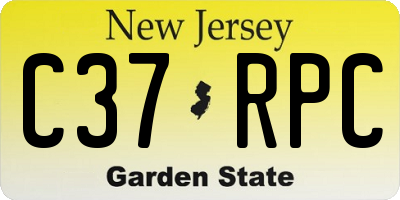 NJ license plate C37RPC