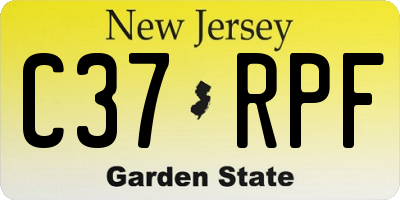NJ license plate C37RPF