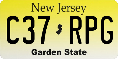 NJ license plate C37RPG