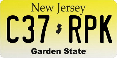 NJ license plate C37RPK
