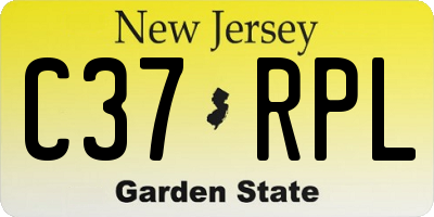 NJ license plate C37RPL