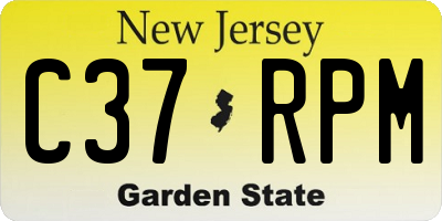NJ license plate C37RPM