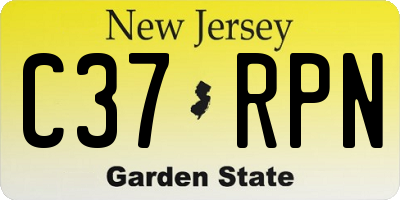 NJ license plate C37RPN