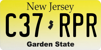 NJ license plate C37RPR