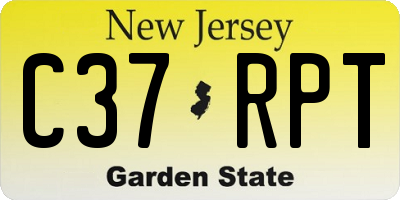 NJ license plate C37RPT