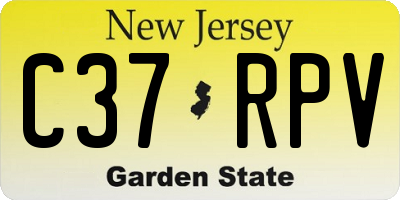 NJ license plate C37RPV