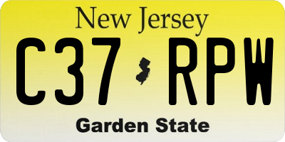 NJ license plate C37RPW