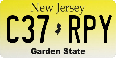 NJ license plate C37RPY