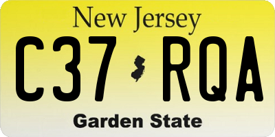 NJ license plate C37RQA
