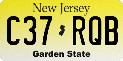 NJ license plate C37RQB