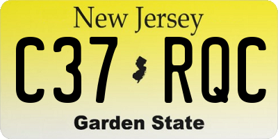 NJ license plate C37RQC