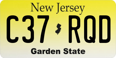 NJ license plate C37RQD