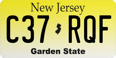 NJ license plate C37RQF