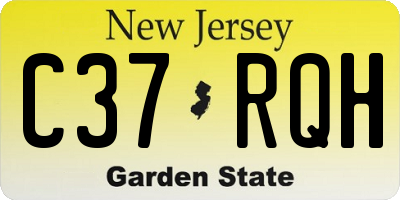 NJ license plate C37RQH