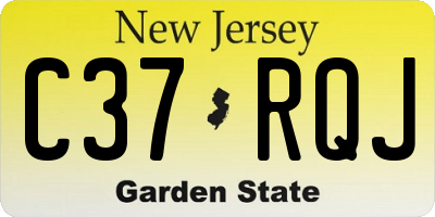 NJ license plate C37RQJ