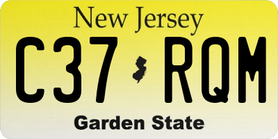 NJ license plate C37RQM