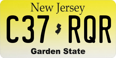 NJ license plate C37RQR