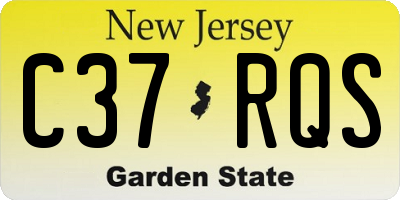 NJ license plate C37RQS
