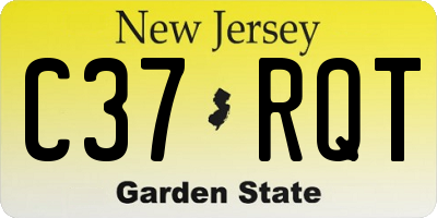 NJ license plate C37RQT
