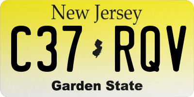 NJ license plate C37RQV