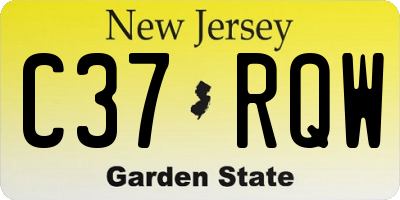 NJ license plate C37RQW