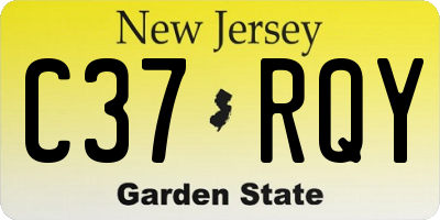 NJ license plate C37RQY