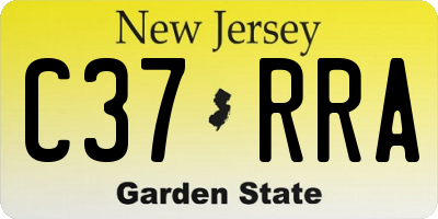 NJ license plate C37RRA