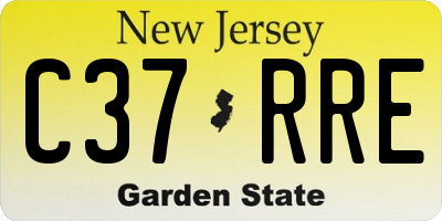 NJ license plate C37RRE