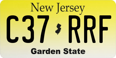 NJ license plate C37RRF