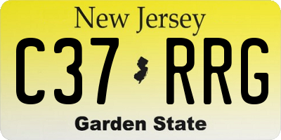NJ license plate C37RRG