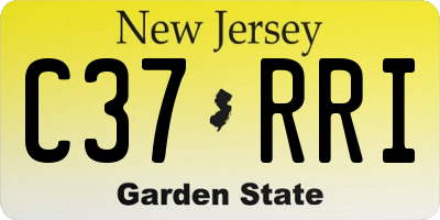 NJ license plate C37RRI